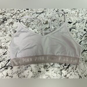 PINK white shorts bra